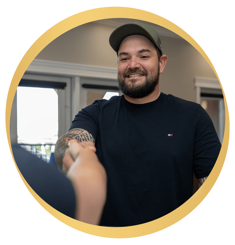 Patient shaking hands with Patient