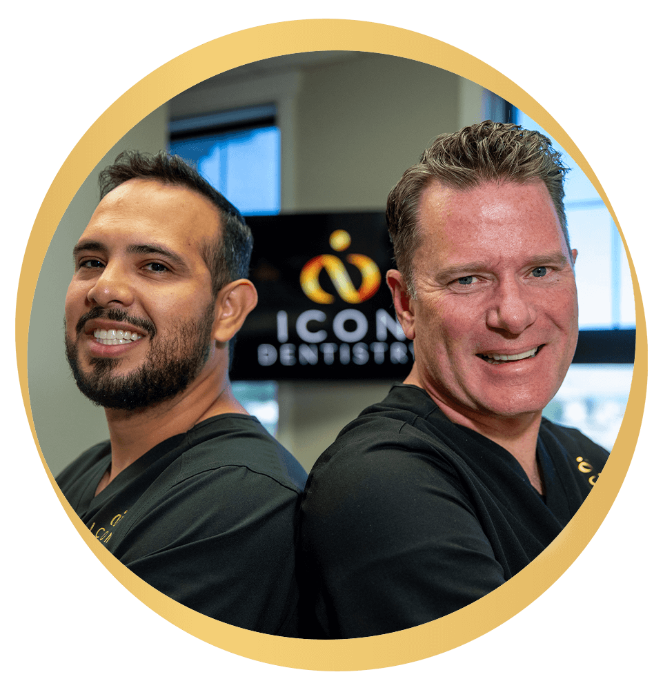 Doctors smiling back to back